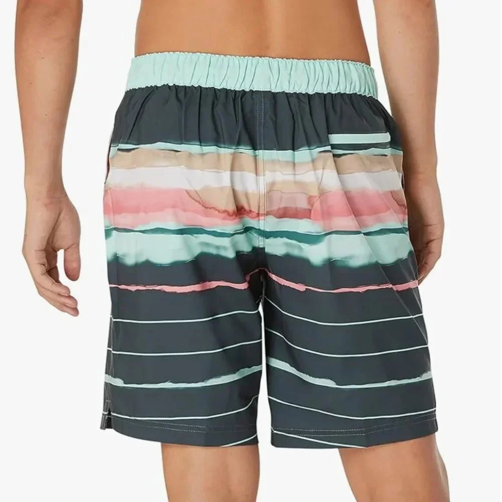 NWT Speedo Men's Swim Trunk Boardshort Bondi Striped